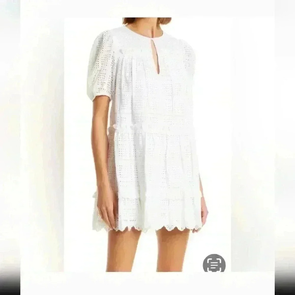 NWT TOCCIN EMBROIDERED TIERED COTTON SWING DRESS sz M - Picture 2 of 6